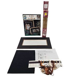 True Colors Eye Of The Tiger Cross Stitch Craft Picture Frame Kit 9in BCL-10076